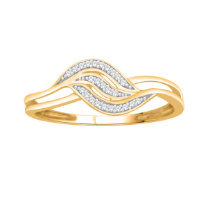 Heart Engagement Ring with Yaffie Touch of Gold and Diamond Sparkle