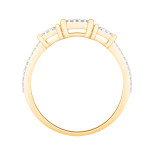 Golden Yaffie Ring with Round-Cut 1/5ct TDW Diamonds for Engagements and Weddings