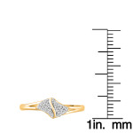Gold and Silver Yaffie Engagement Ring with 1/10ct Diamond Cluster