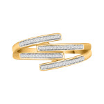 Engage with Elegance: Yaffie Gold and Silver Diamond Cluster Ring (1/10ct TDW)