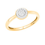 Shimmering Yaffie Ring with Diamond Cluster on Silver and Gold