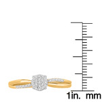 Glimmering Yaffie Engagement Ring with Diamond Accent Cluster in Gold and Silver