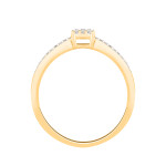 Gold Plated Sterling Silver Diamond Cluster Engagement Ring by Yaffie, with 1/10ct Round-cut Diamond