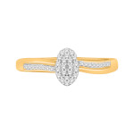 Gleaming Yaffie Diamond Cluster Engagement Ring in Gold-Plated Sterling Silver