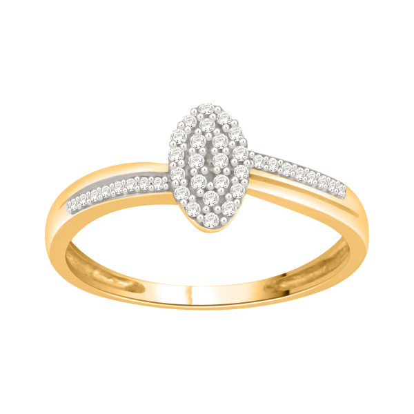 Gleaming Yaffie Diamond Cluster Engagement Ring in Gold-Plated Sterling Silver