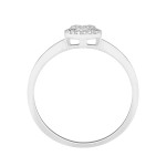Yaffie Diamond Cluster Engagement Ring: Sterling Silver with 1/10ct TDW