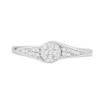 Sterling Silver Promise Ring with 1/10ct TDW Diamond Cluster by Yaffie