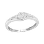 Sterling Silver Promise Ring with 1/10ct TDW Diamond Cluster by Yaffie