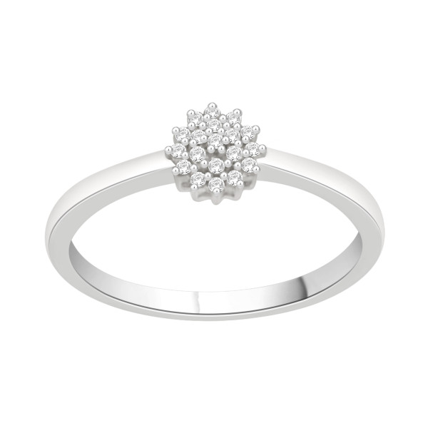 Yaffie Sterling Silver Diamond Flower Cluster Ring, Making Promises Blossom.