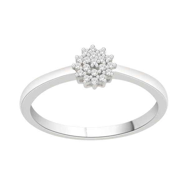Bloom with Yaffie Sterling Silver Diamond Flower Promise Ring