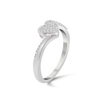 Sparkling Heart Cluster Ring - Yaffie Sterling Silver Diamond Delight