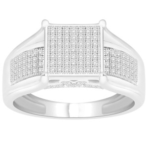 Sparkling Yaffie Sterling Silver Engagement Ring with Diamond Accents