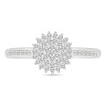 Sparkle in Style: Yaffie Sterling Silver Diamond Cluster Engagement Ring