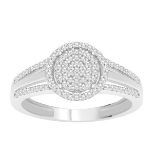 Sparkling Affection: Yaffie Sterling Silver Diamond Engagement Ring