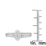 Sparkling Yaffie Silver Diamond Engagement Ring with 1/6ct Total Weight Cluster