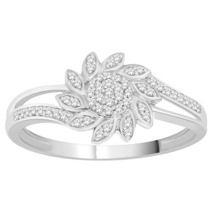 Sparkle with Yaffie Sterling Silver Diamond Engagement Ring