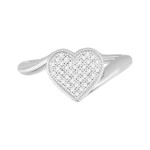Say I do" with Yaffie Sterling Silver Heart-shaped Diamond Ring"