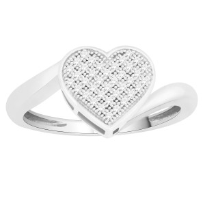 Say I do" with Yaffie Sterling Silver Heart-shaped Diamond Ring"