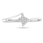 Sparkling Yaffie Cluster Engagement Ring with Sterling Silver and Diamond Accents