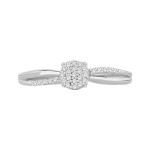 Sparkling Yaffie Diamond Accent Cluster Promise Ring in Sterling Silver