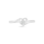 Heartfelt Yaffie Sterling Silver Ring with Glittering Diamond Accents