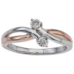 Ever One Yaffie 2-Tone Promise Ring with Diamond Accents and 2 Stones