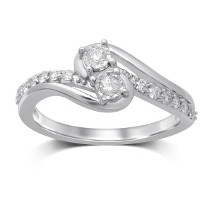 Diamond-Studded Yaffie White Gold Ring