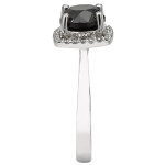 Yaffie ™ Custom-Made Black and White Diamond Engagement Ring with 3 1/7ct TDW on White Gold