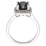 Yaffie ™ Custom-Made Black and White Diamond Engagement Ring with 3 1/7ct TDW on White Gold