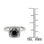 Yaffie ™ Custom-Made Black and White Diamond Engagement Ring with 3 1/7ct TDW on White Gold