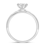 Yaffie 7 Stone Bridal Set with 1/3ct Total Weight in White Gold featuring a Beautiful Round Flower Top