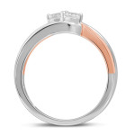 Chic White/Rose Gold Diamond Glam Ring by Yaffie