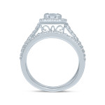 Princess Cut Diamond White Gold Bridal Set with 1 Carat Total Diamond Weight by Yaffie
