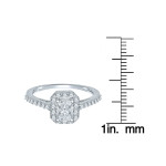 Sparkling Yaffie White Gold Emerald 'Cushella Love Cuts' Diamond Halo Ring with 3/4ct Total Diamond Weight - Perfect for Your Engagement