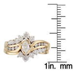Golden Yaffie Bridal Set with 1ct TDW Marquise Diamond