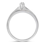 Sparkling Yaffie White Gold Bridal Set with Marquise-Cut Diamond (1/6cttw)