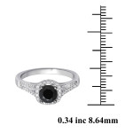 Yaffie ™ Handcrafted Milgrain Fashion Ring with a Treated Black Center, 1ct Total Weight