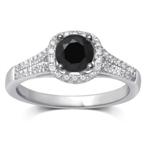 Yaffie ™ Handcrafted Milgrain Fashion Ring with a Treated Black Center, 1ct Total Weight