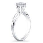 Sparkling Yaffie Solitaire Ring with 3/4ct TDW Round Diamond in White Gold