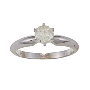 White Gold 5/8ct TDW Diamond Solitaire Engagement Ring - Custom Made By Yaffie™