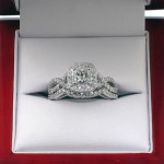 3-Carat Sparkling Princess Diamond Bridal Ring Set in Stunning White Gold by Yaffie