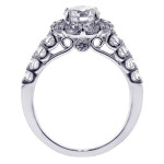 Brilliant Yaffie White Gold Engagement Bridal Set with 2.875ct TDW Diamond Halo Cut