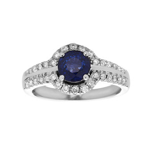 Sapphire Diamond Ring, Bedecked with White Gold by Yaffie.