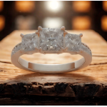 Anniversary Ring with Three Rose Gold Diamonds totaling 2 Carats by Yaffie