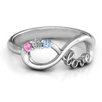 Yaffie ™ Custom Made Birthstone Infinity Love Ring - Personalised and Customised Promise Ring