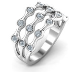 Yaffie™ Custom Personalised 15 Stone Family Wave Ring