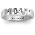 Yaffie™ Custom-Made Personalised 2016 Roman Numeral Graduation Ring