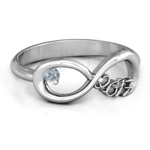 Yaffie ™ Custom-Made Personalised Infinity Ring for 2017