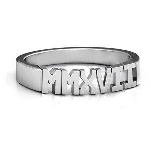 Yaffie ™ Custom-Made Personalised Graduation Ring with Roman Numeral Engraving for 2017