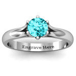 Yaffie ™ Customised 6 Prong Solitaire Ring with Personalization